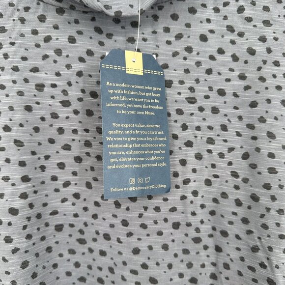Democracy Blouse Gray Mock Turtle Neck Gray with‎ Black dots size 2X NWT - Picture 4 of 6